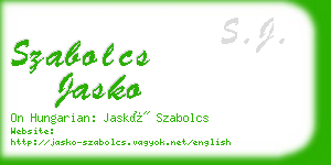 szabolcs jasko business card